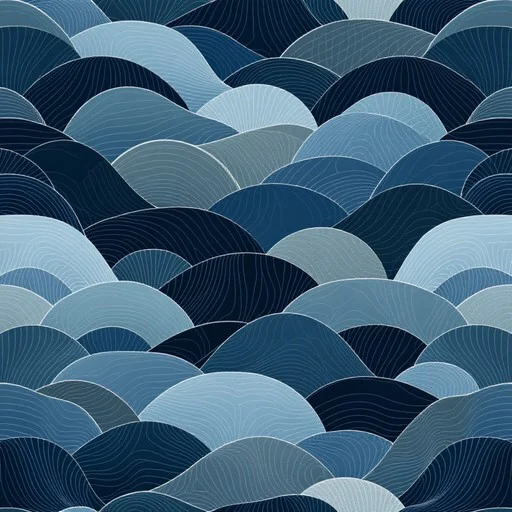 Abstract circular forms in soft blue and gray tones representing a calm evening breathing rhythm